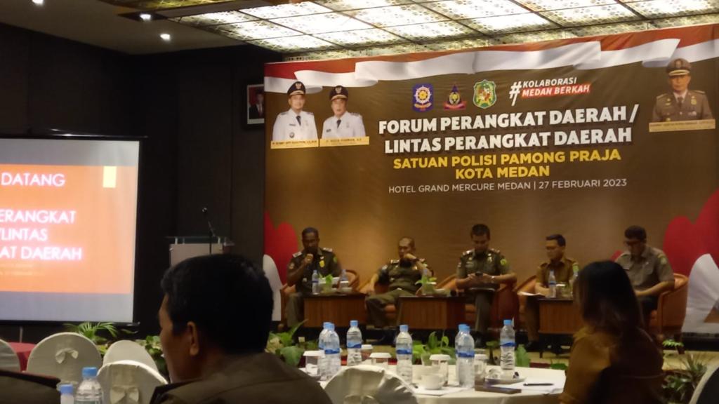 Badan Riset dan Inovasi Daerah Kota Medan mengahadiri Forum Perangkat Daerah / Lintas Perangkat Daerah Satuan Polisi Pamong Praja Kota Medan